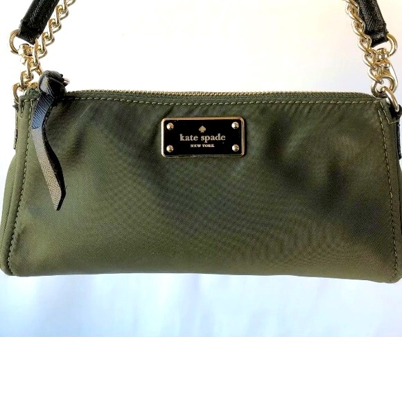 ⭐️HPx2⭐️EUC KATE SPADE Hunter Green Small 2-Way Crossbody Handbag w/ Gold Chain - Picture 5 of 13